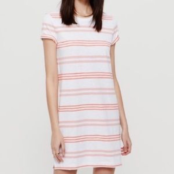 Lou & Grey Dresses & Skirts - Lou & Grey Pink White Striped T-shirt Dress 🌺